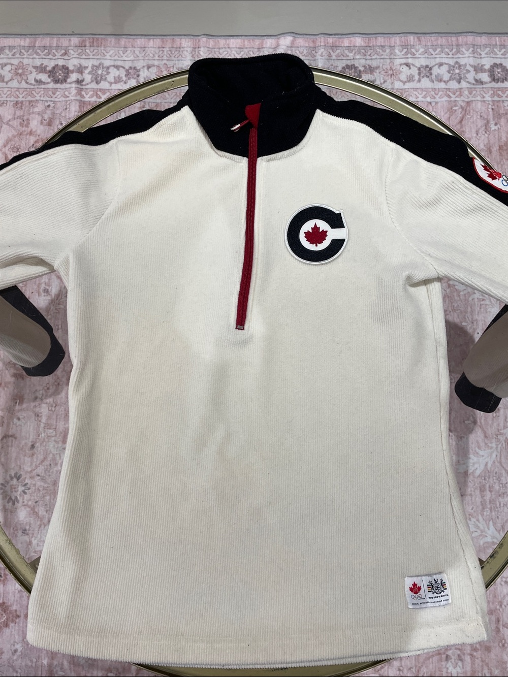 Canadian Olympic 2010 Half-Zip Sweater - Cream/Black/Red